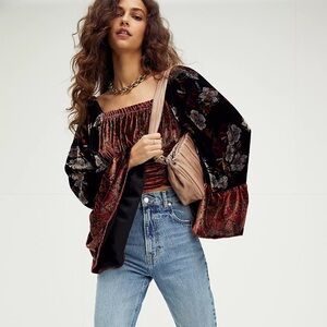 Free People Catching Feelings Velvet Top